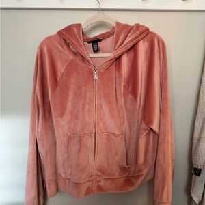 Victoria's Secret Peach Velour Zip-Up Jacket